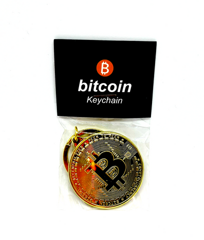 Bitcoin Keychain in Gold