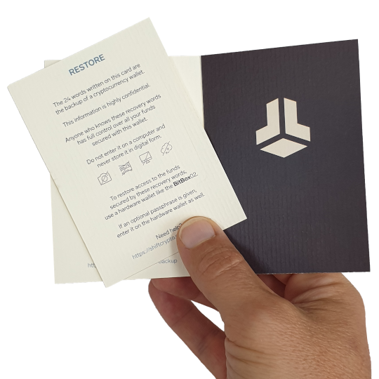 Backup Card from Shiftcrypto Bitcoin BitBox