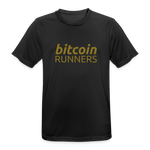 Bitcoin Runners Men’s Breathable T-Shirt Back and Front - black