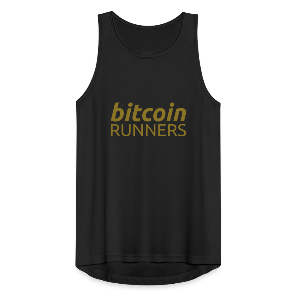 Bitcoin Runners Men’s Breathable Tank Top Back and Front - black