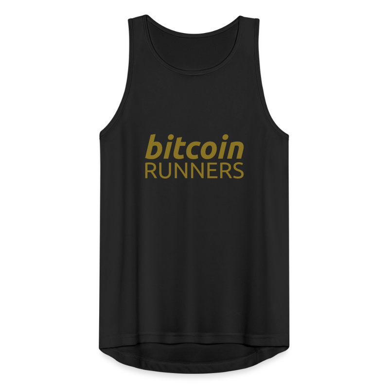 Bitcoin Runners Men’s Breathable Tank Top Back and Front - black