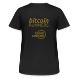 Bitcoin Runners Women’s Breathable T-Shirt Back and Front - black