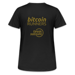 Bitcoin Runners Women’s Breathable T-Shirt Back and Front - black