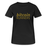 Bitcoin Runners Women’s Breathable T-Shirt Back and Front - black