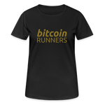 Bitcoin Runners Women’s Breathable T-Shirt Back and Front - black