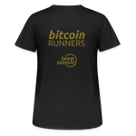 Bitcoin Runners Women’s Breathable T-Shirt Back and Front - black