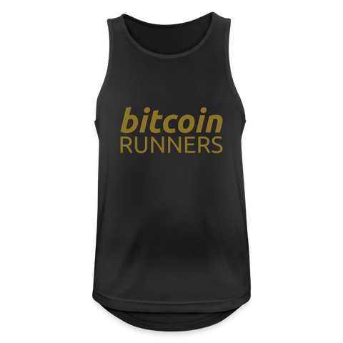 Bitcoin Runners Men’s Breathable Tank Top Back and Front - black