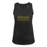 Bitcoin Runners Women’s Breathable Tank Top Back and Front - black