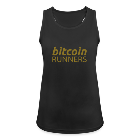 Bitcoin Runners Women’s Breathable Tank Top Back and Front - black