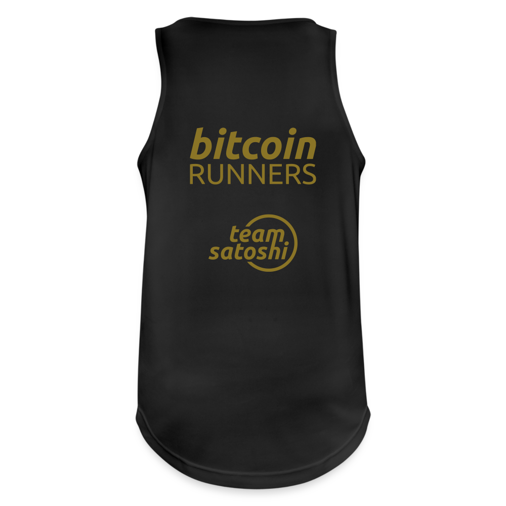 Bitcoin Runners Men’s Breathable Tank Top Back and Front - black