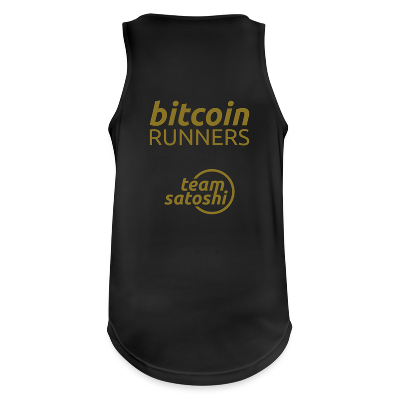 Bitcoin Runners Men’s Breathable Tank Top Back and Front - black