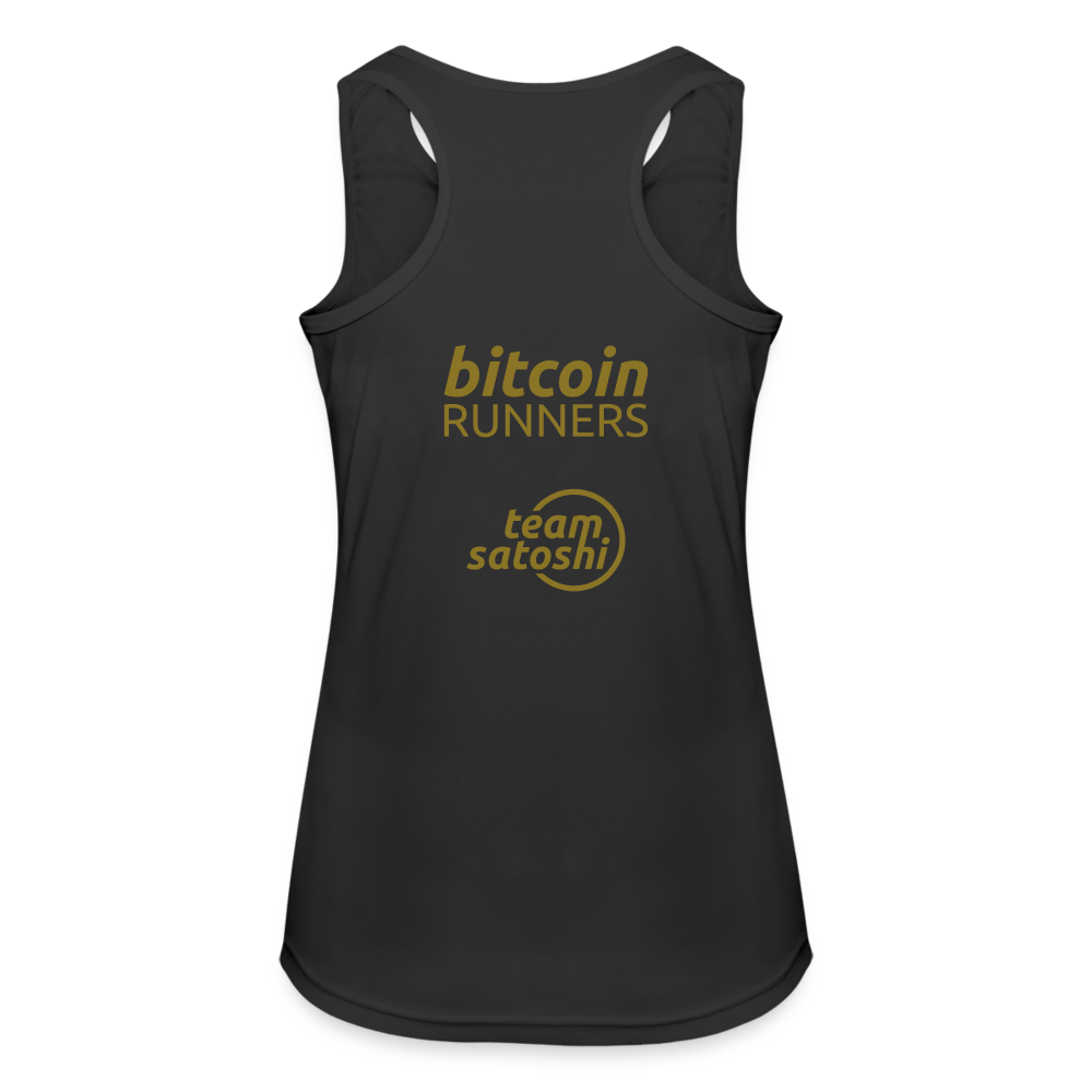 Bitcoin Runners Women’s Breathable Tank Top Back and Front - black