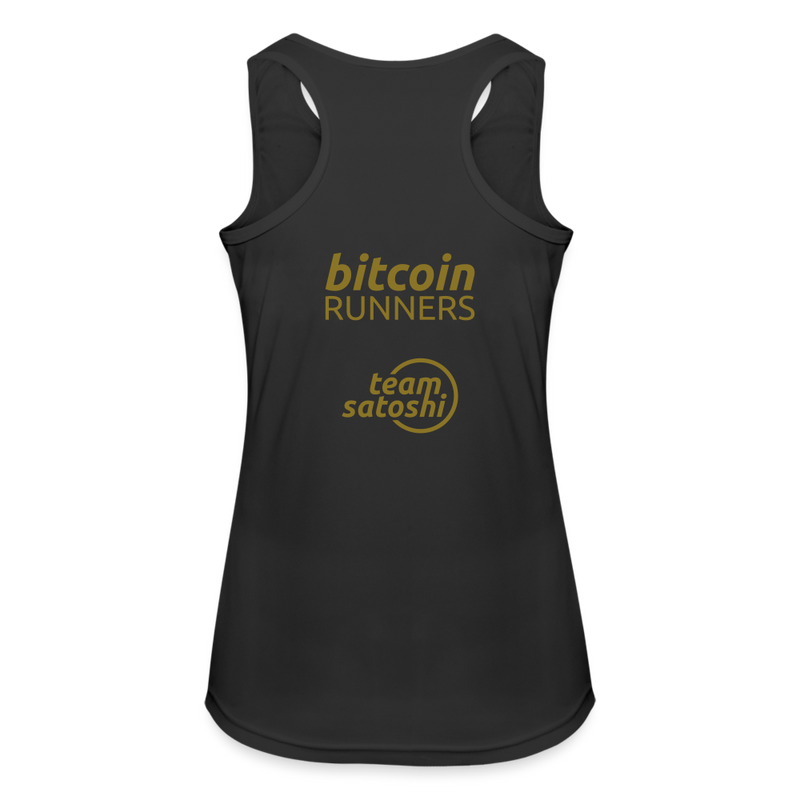 Bitcoin Runners Women’s Breathable Tank Top Back and Front - black