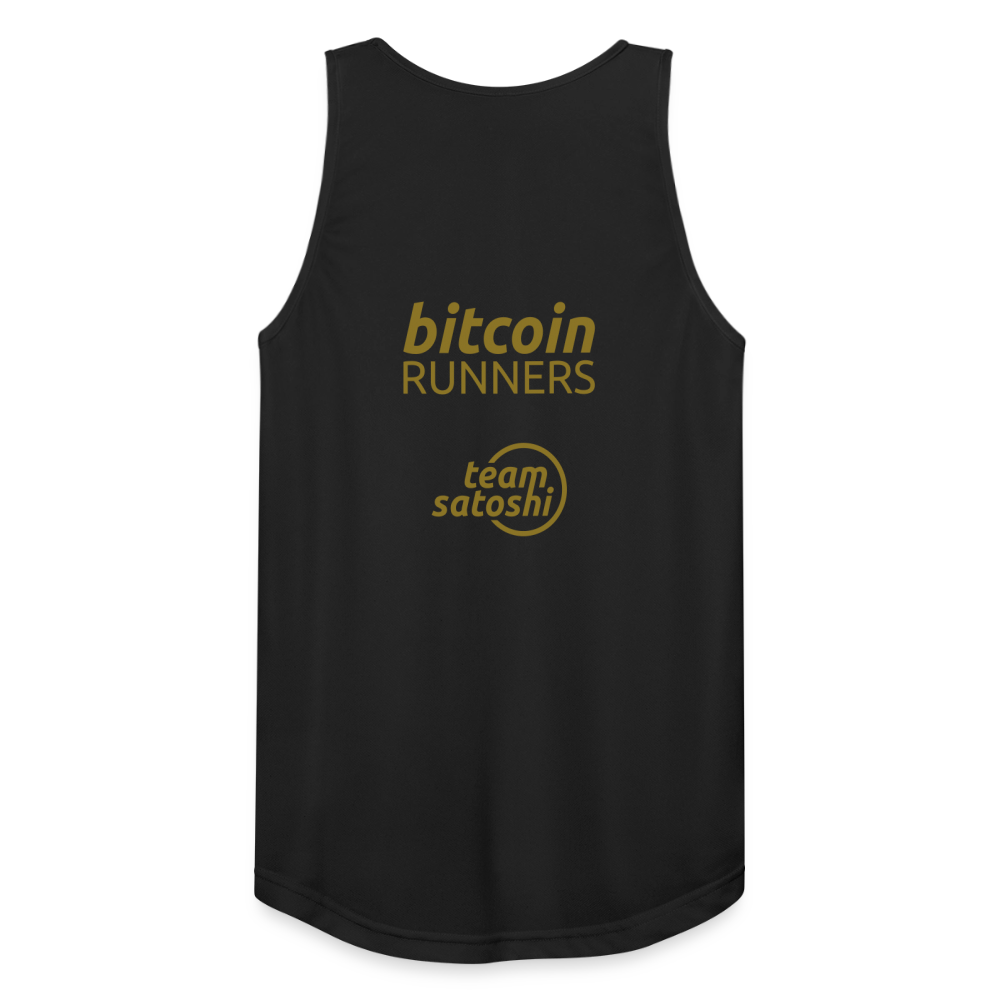 Bitcoin Runners Men’s Breathable Tank Top Back and Front - black