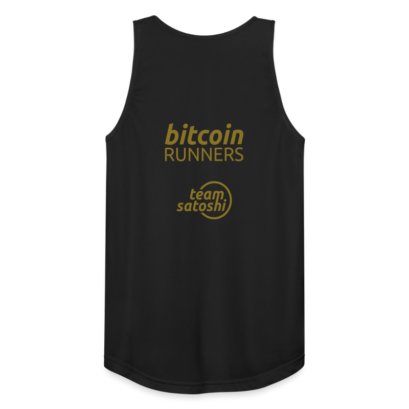 Bitcoin Runners Men’s Breathable Tank Top Back and Front - black
