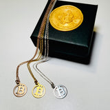 Bitcoin-Halskette aus 925er Silber