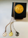 Bitcoin Necklace 925 Silver