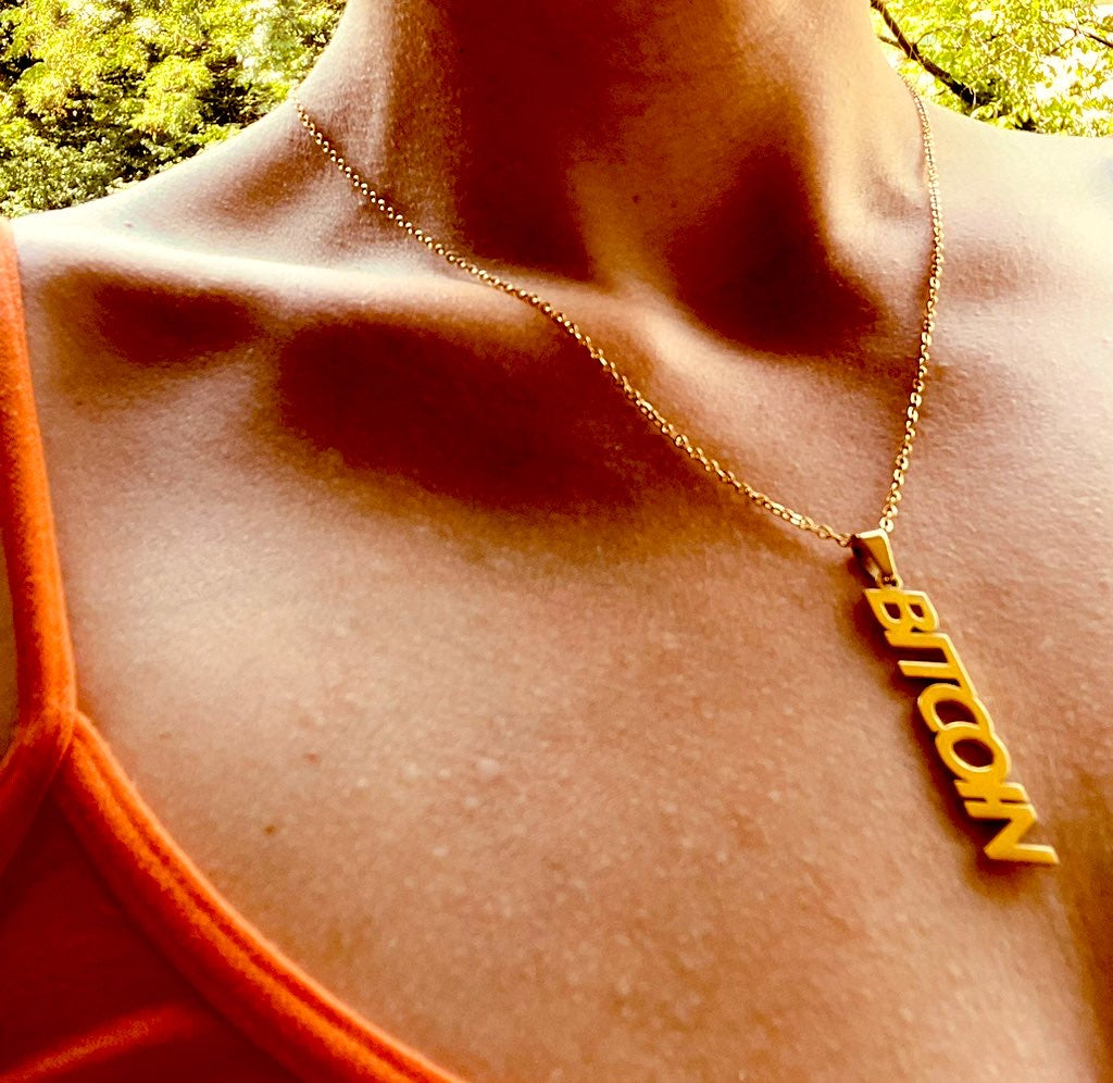 Bitcoin "BITCOIN" Stainless Steel Necklace