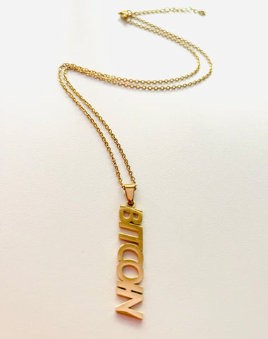 Bitcoin "BITCOIN" Stainless Steel Necklace