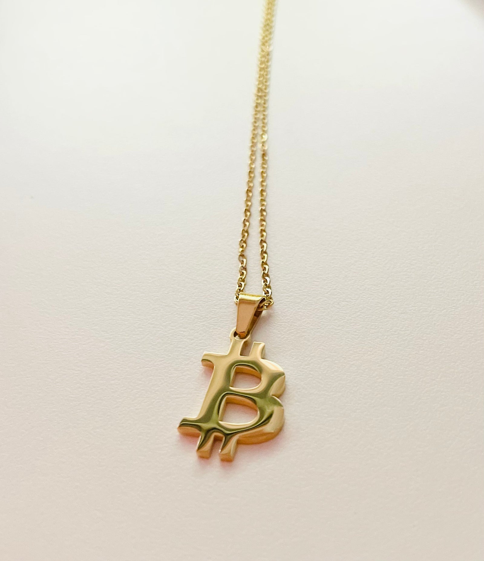Bitcoin Big "B" Stainless Steel Necklace