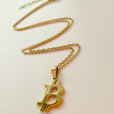 Bitcoin Big "B" Stainless Steel Necklace
