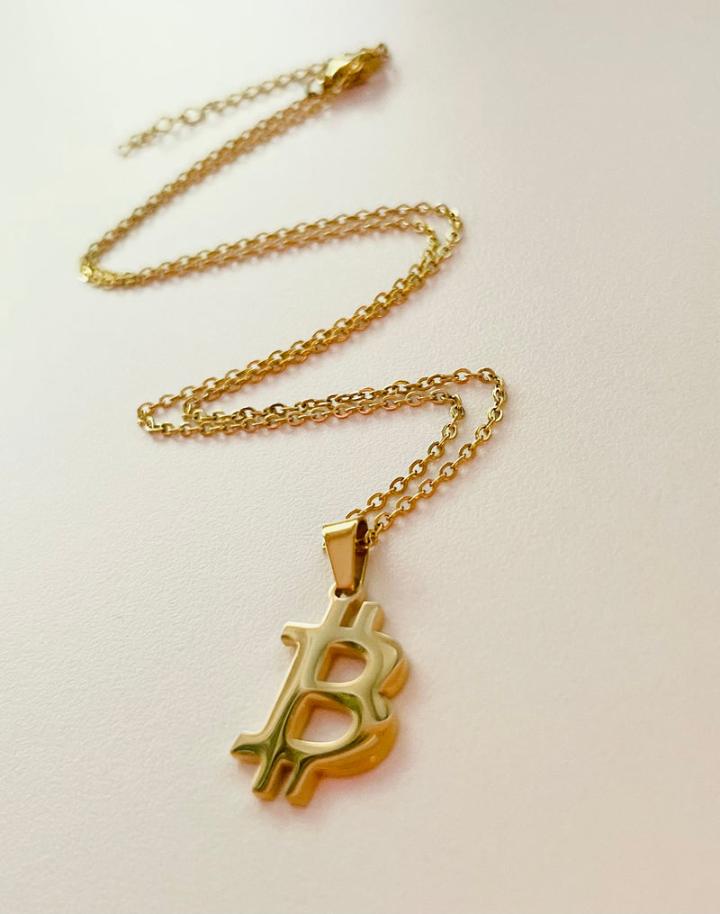 Bitcoin Big "B" Stainless Steel Necklace