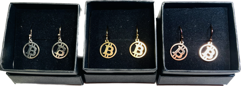 Bitcoin Earring 925 Silver