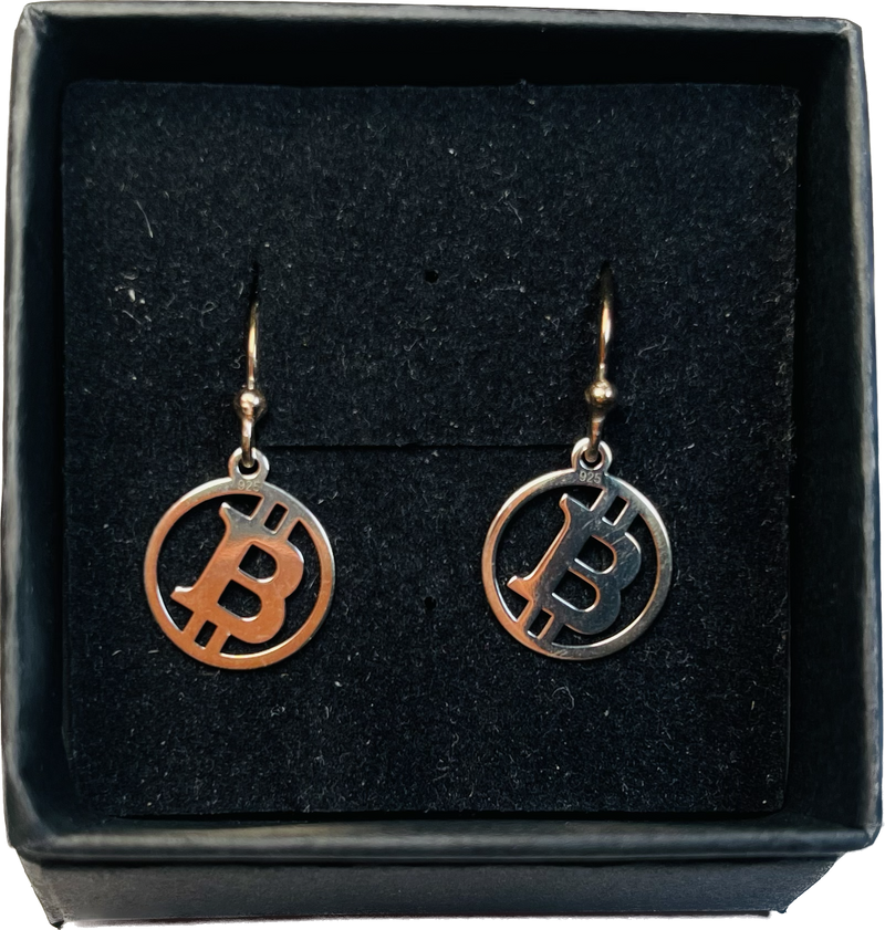 Bitcoin Earring 925 Silver