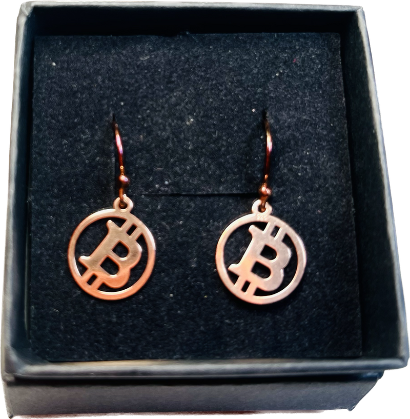 Bitcoin Earring 925 Silver