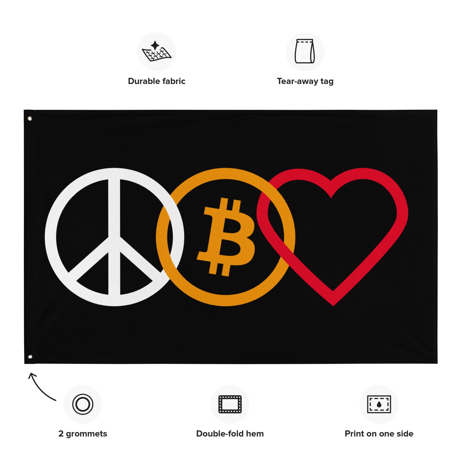 Freedom Bitcoin Love Flag