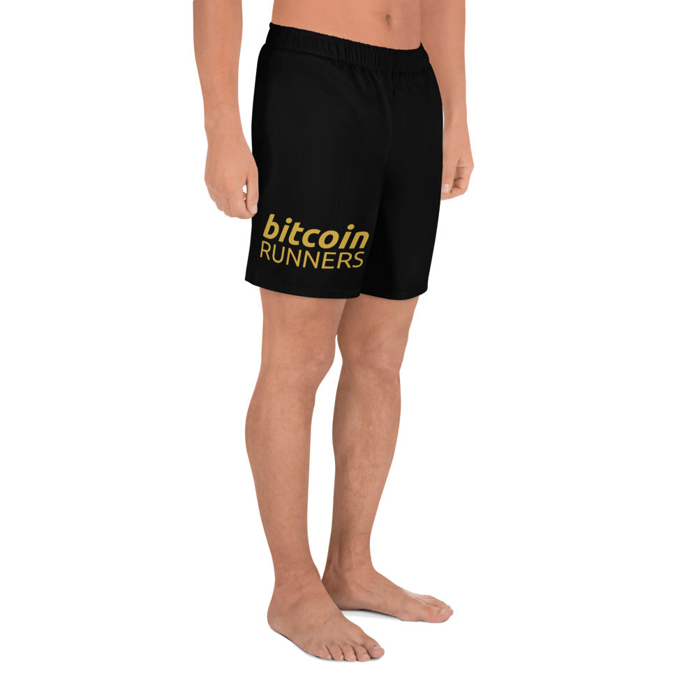 Unisex Athletic Long Shorts - bitcoin runners - swimwear shorts