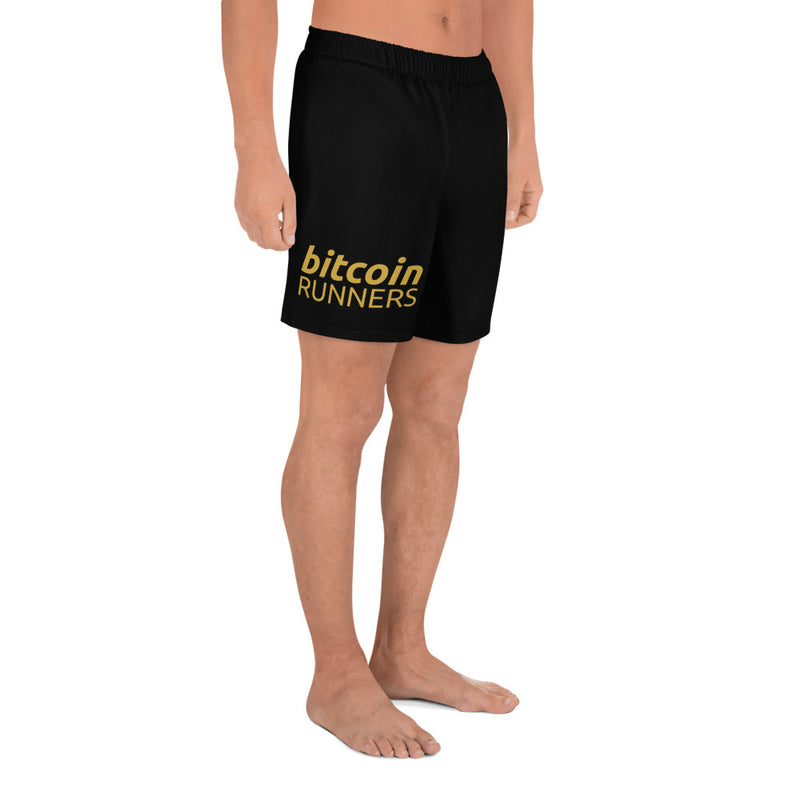 Unisex Athletic Long Shorts - bitcoin runners - swimwear shorts