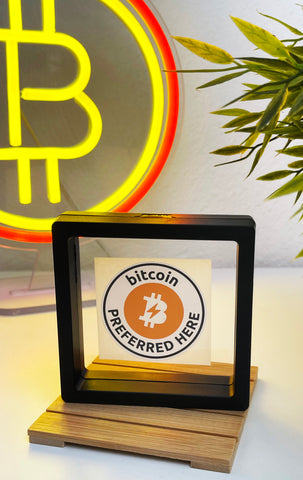 Bitcoin bevorzugt hier - Kreisaufkleber 50mm