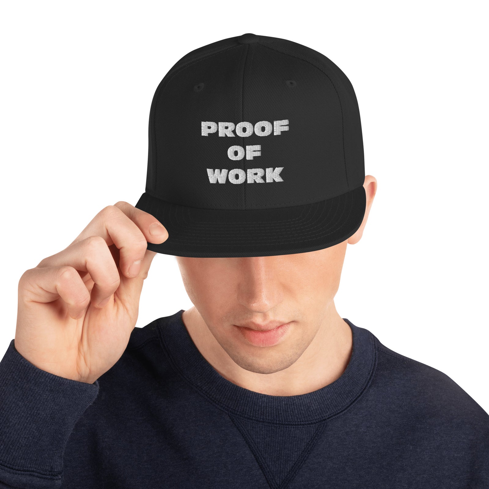 Proof of Work Structured Snapback Cap with Flat Brim