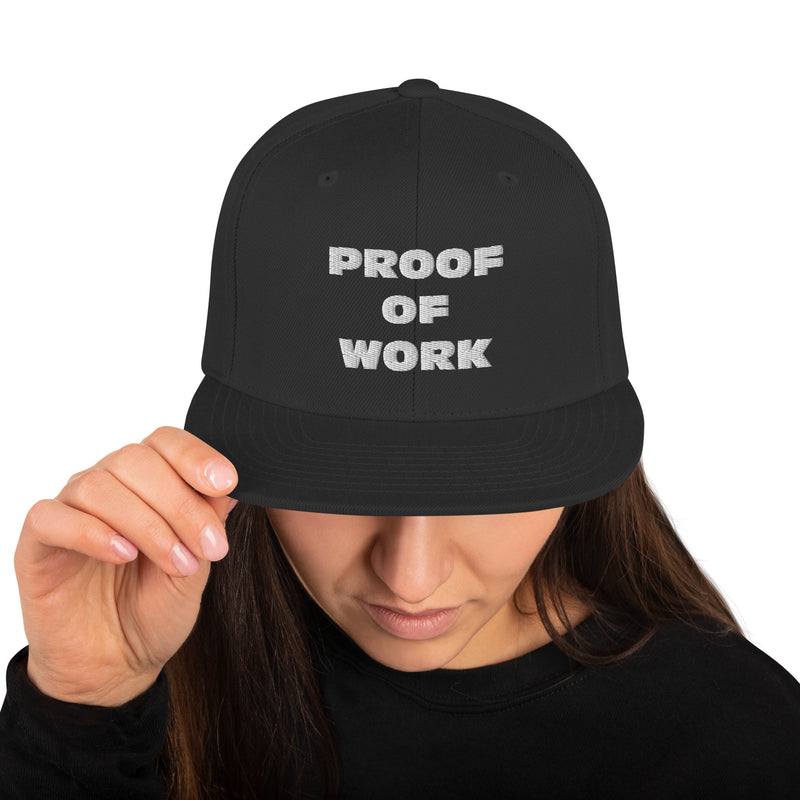 Proof of Work Structured Snapback Cap with Flat Brim