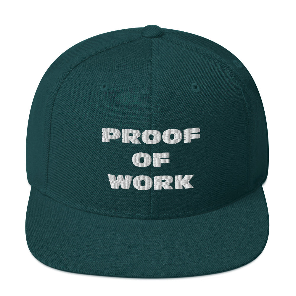 Proof of Work Structured Snapback Cap with Flat Brim