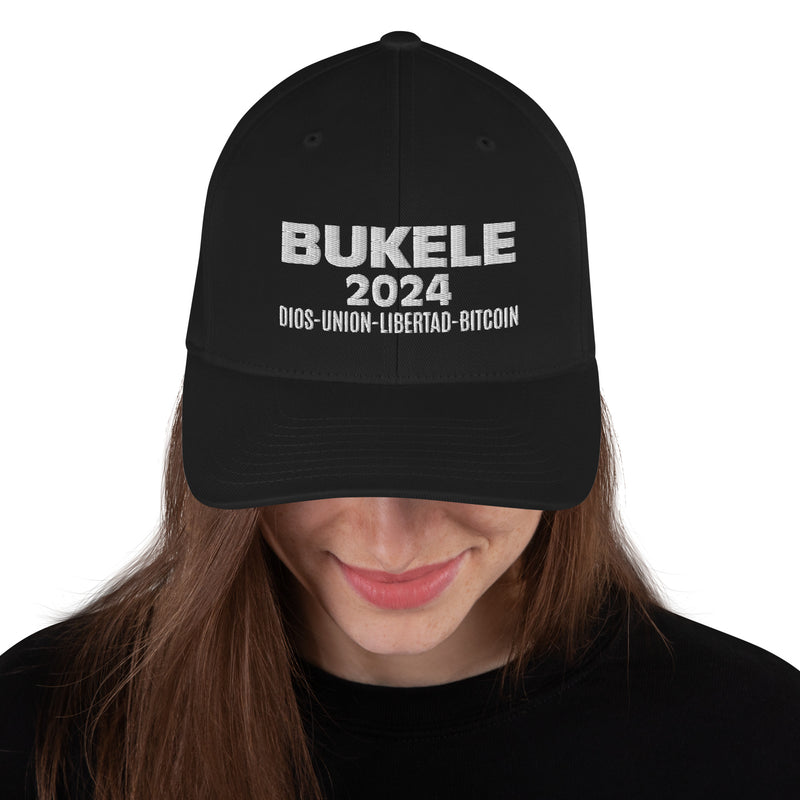 Bukele 2024 Structured Flexfit Full Baseball Cap with Curved Brim