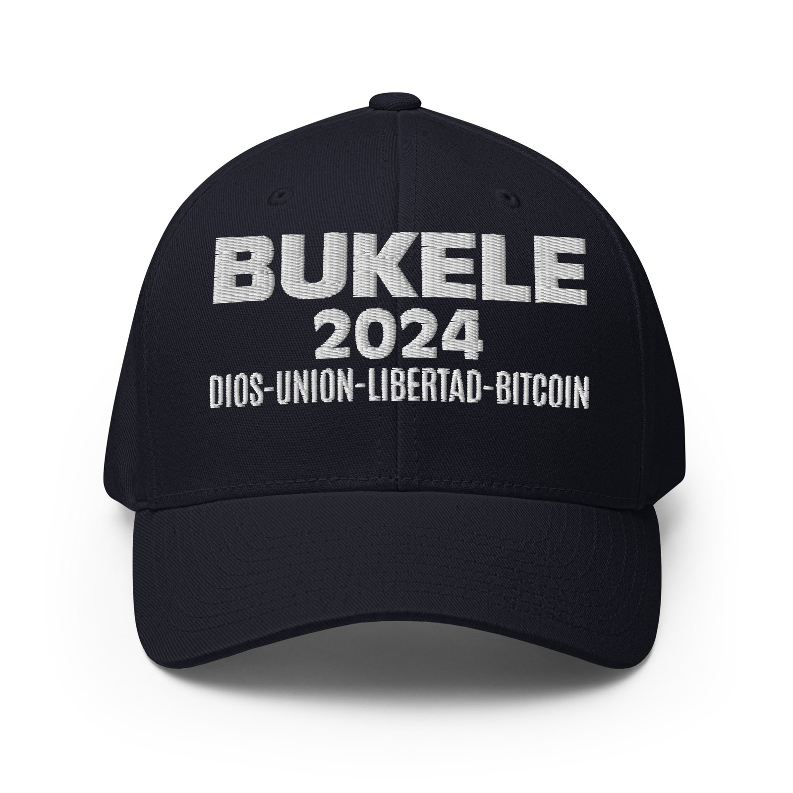 Bukele 2024 Structured Flexfit Full Baseball Cap with Curved Brim