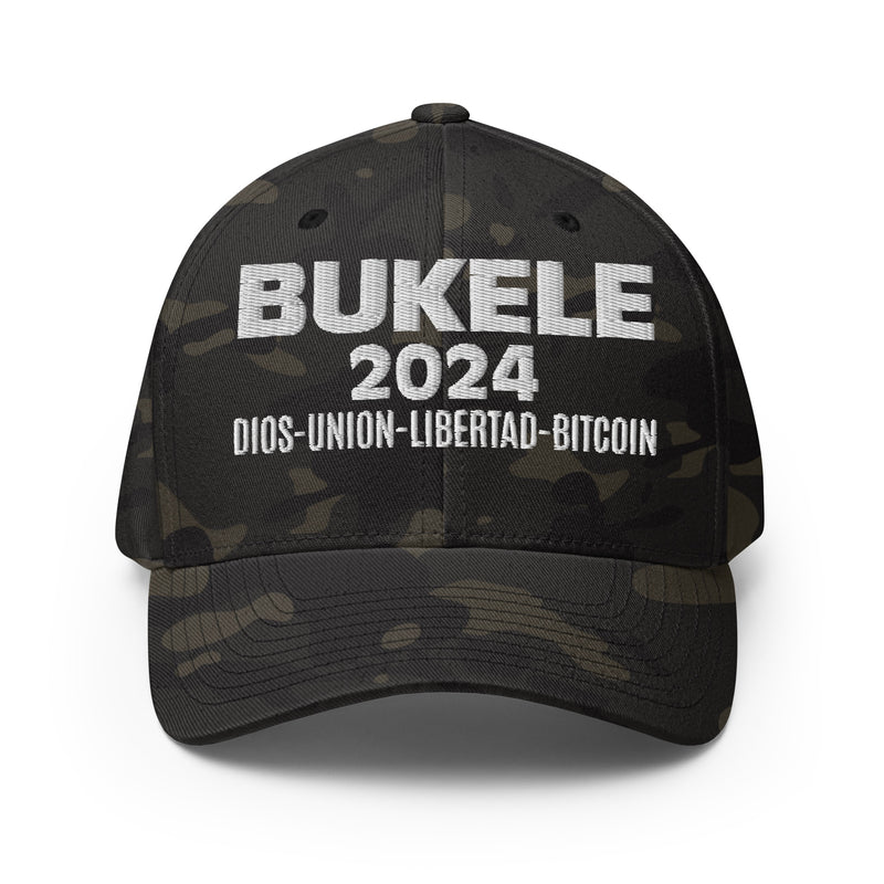 Bukele 2024 Structured Flexfit Full Baseball Cap with Curved Brim