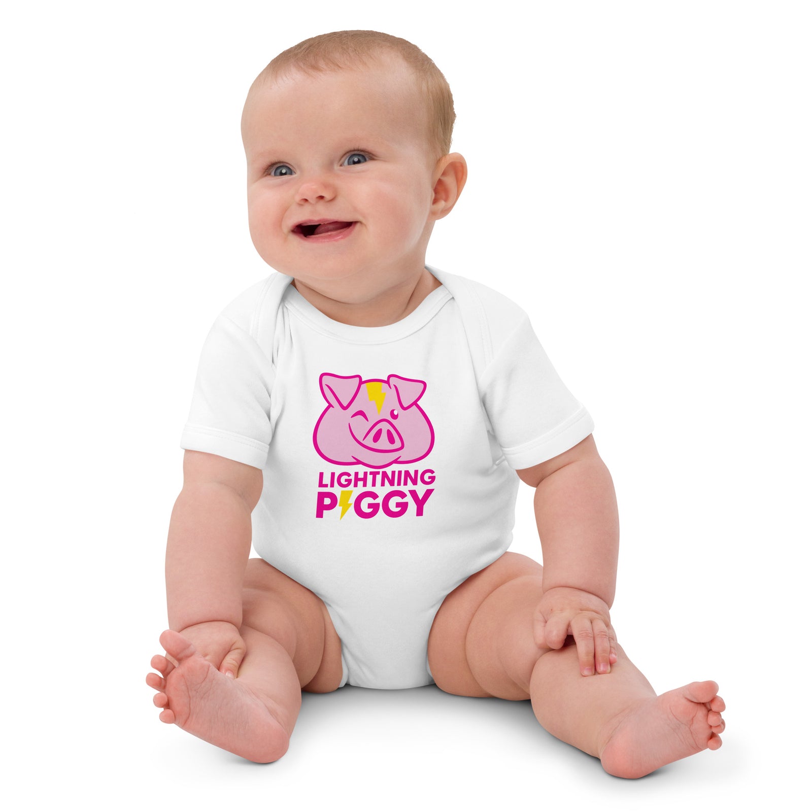 Lightning Piggy Organic Cotton Baby Bodysuit