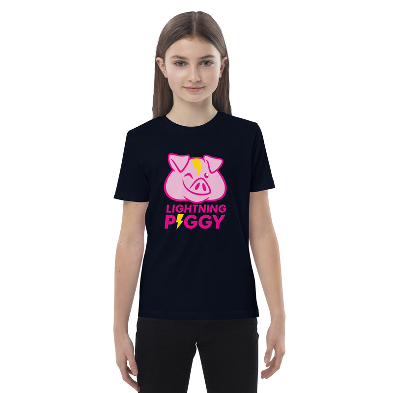 Lightning Piggy Organic Cotton Kids Bitcoin T-Shirt