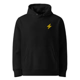 Bitcoin Lightning Stickerei Männer Bio Pullover Hoodie