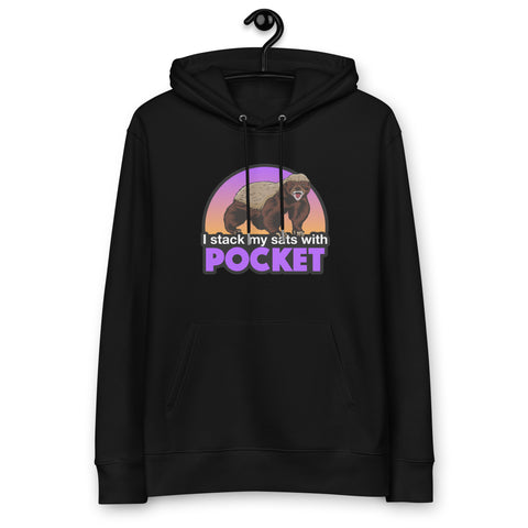 Pocket Bitcoin Honigdachs Bio Männer Pullover Hoodie