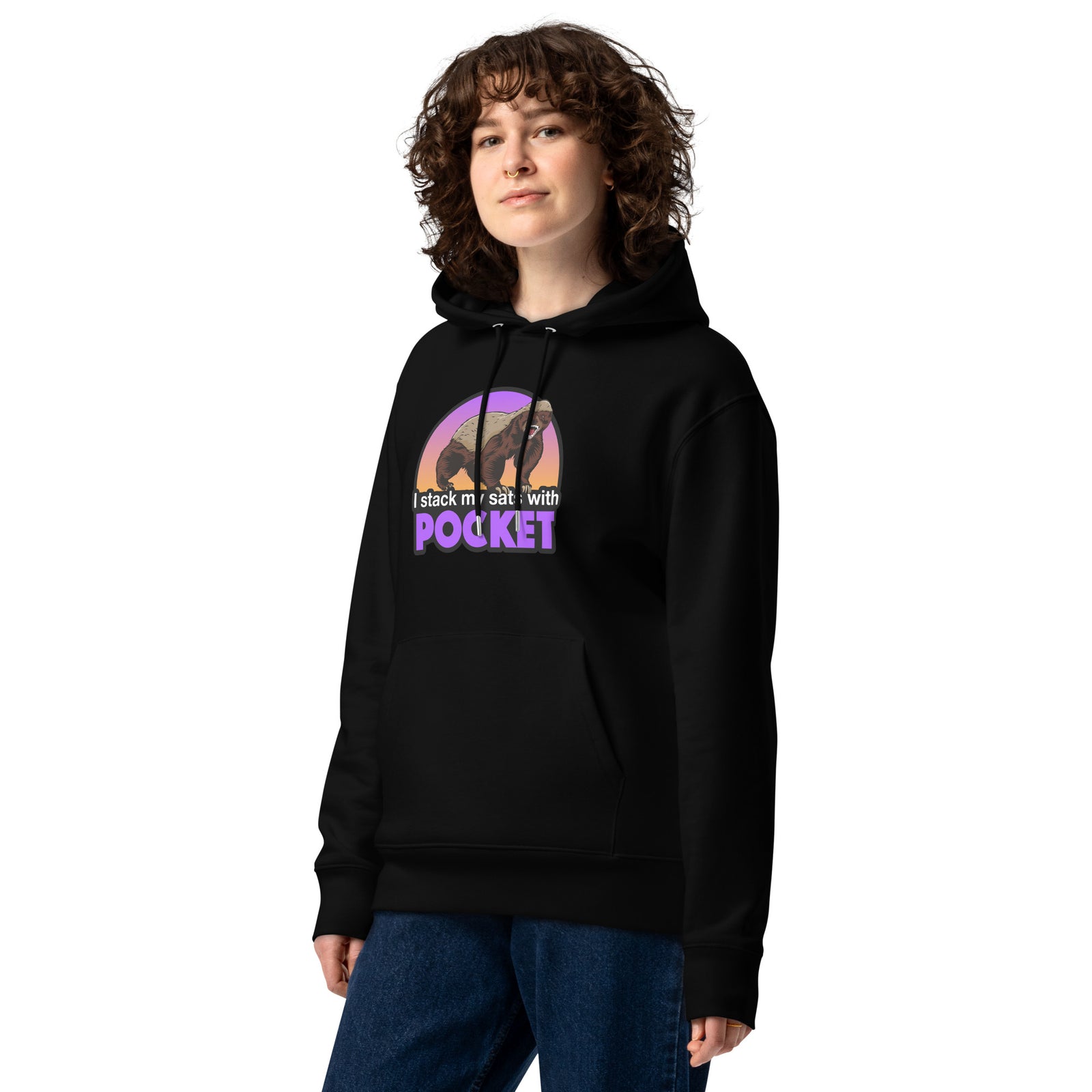 Pocket Bitcoin Honeybadger Women's Organic Pullover Hoodie