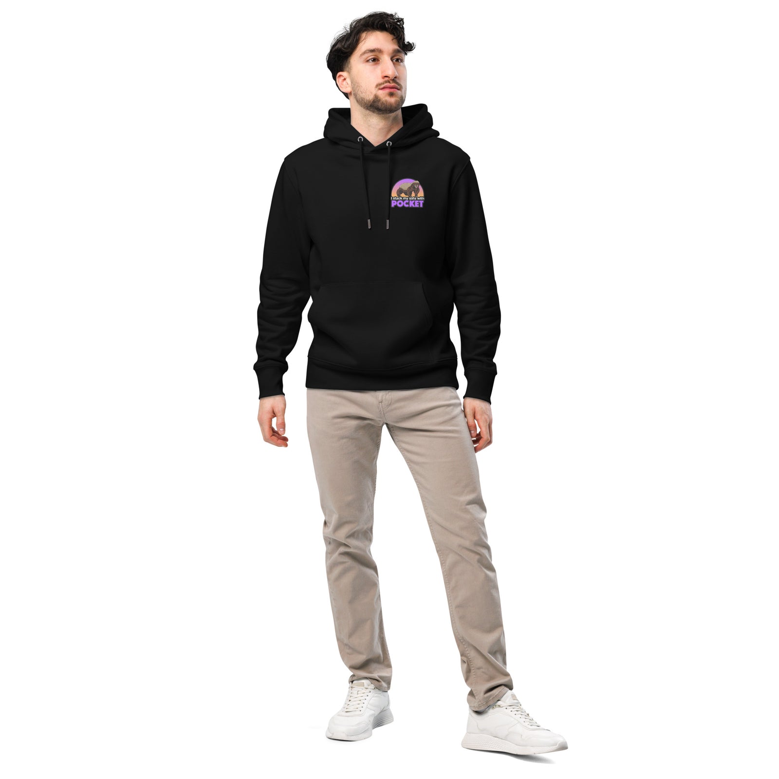 Pocket Bitcoin Honeybadger Men's Organic Pullover Hoodie