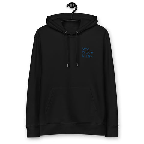 Was Bitcoin bringt. Embroidered Men's Organic Pullover Hoodie