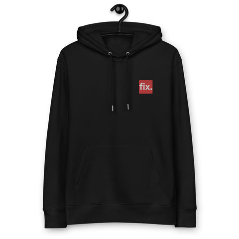 Fix the money. Stickerei Männer Bio Pullover Hoodie