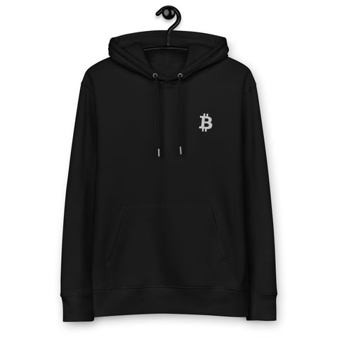 Bitcoin Embroidered Men's Organic Pullover Hoodie