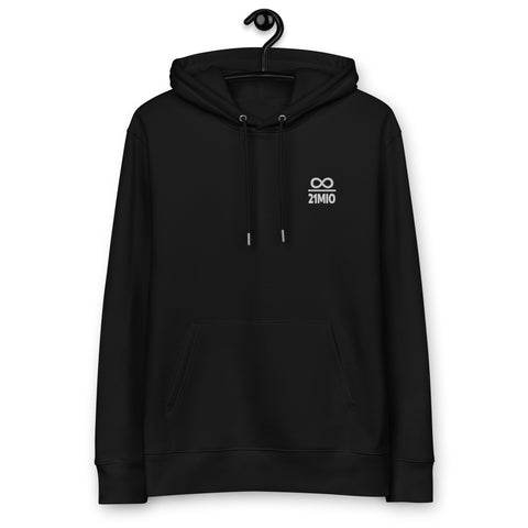 Infinity Divided by 21 Mio Bitcoin Embroidered Men's Organic Pullover Hoodie