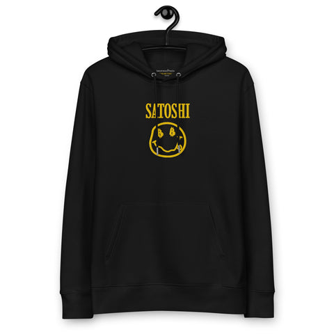 Satoshi Smiley Center Bestickter Unisex Essential Eco Bitcoin Hoodie